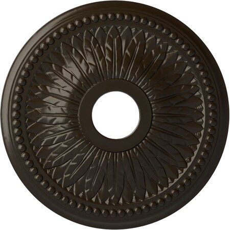 Ekena Millwork Bailey Ceiling Medallion (Fits Canopies up to 5 3/4"), 18"OD x 3 3/4"ID x 1 1/2"P, Stone Hearth CM18BISHF